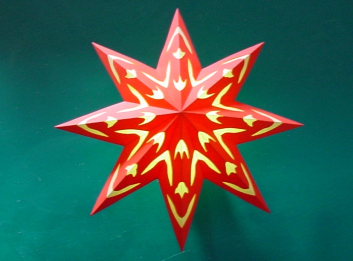 der leuchtende Stern mit Auflage (LED)